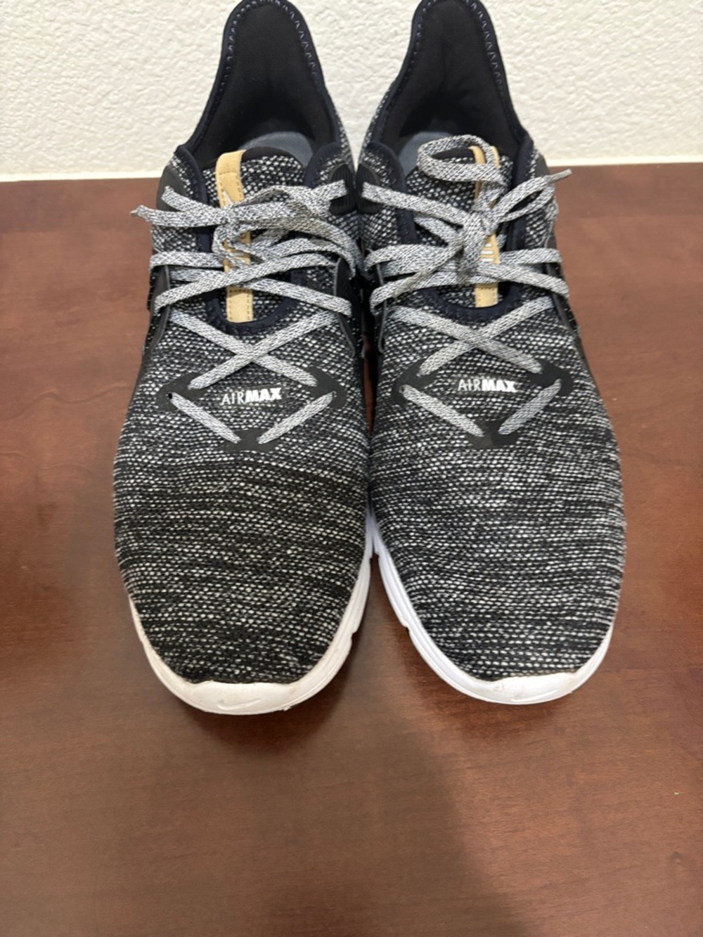 Nike Black and White Knit Air Max Trainers